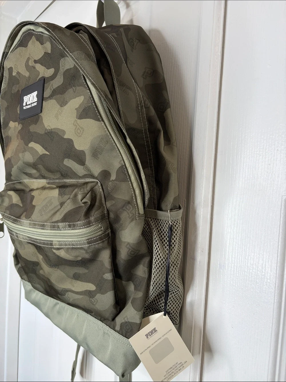 PINK Victoria's Secret Olive Camo Backpack Green Bookbag School Travel